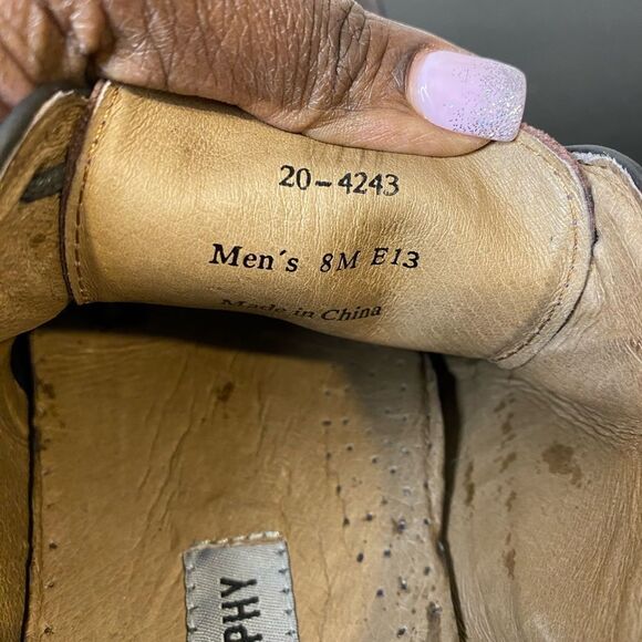 Johnston & Murphy mens brown wingtip lace up dress shoes, size 8 - Picture 7 of 11